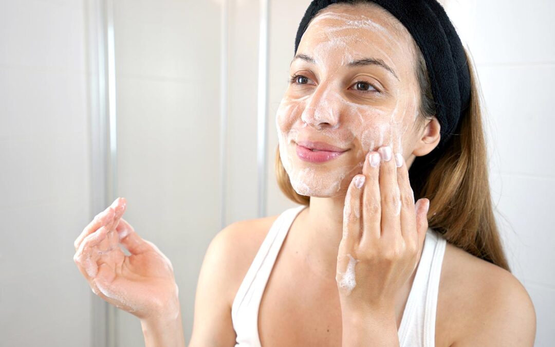 Cleanse and exfoliate step